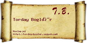 Torday Boglár névjegykártya